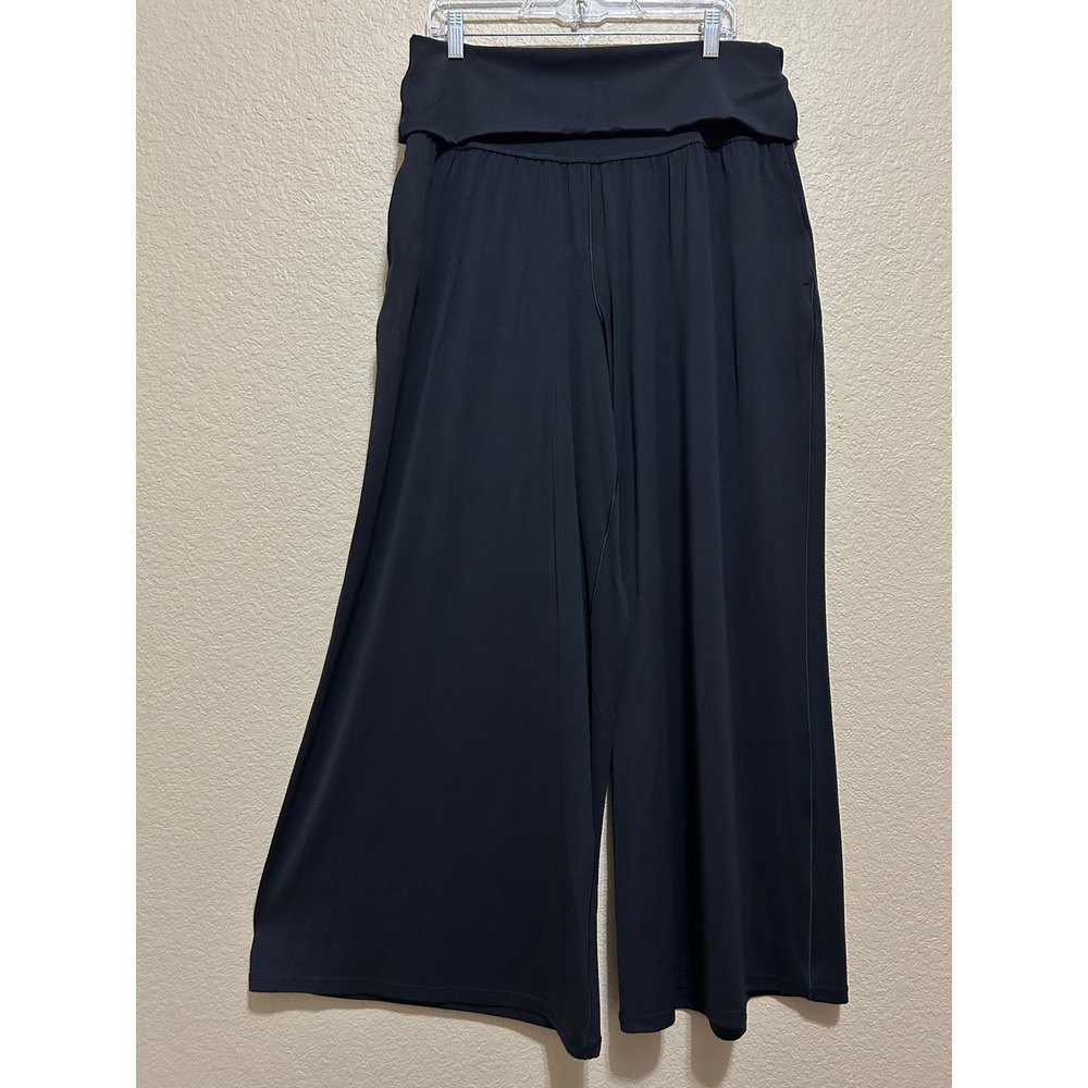 OFFLINE by Aerie XL Real Me Super Wide Leg Pants Black Athleisure Yoga Lounge